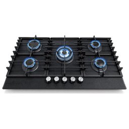 طباخ غاز بلت إن إمبليوم  زجاج أسود  90 سم Embleme  Built-in Gas Hob  5 Burners  Black Glass