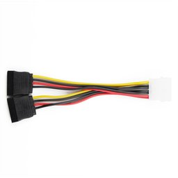 كابل طاقة داخلي VCOM من 4-Pin إلى منفذي SATA بنظام Y VCOM Internal Y-Type 4-Pin to Dual SATA Power Cable