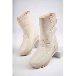 حذاء شتوي للأطفال Muggo Bunny بفرو داخلي ومقاوم للماء والثلج - بيج Muggo Bunny Kids' Fur-Lined Velcro Waterproof Snow & Rain Boots - Beige