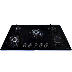 طباخ منضدي إيلك 90 سم زجاجي أسود ILK 90cm Built-in Gas Hob – Glass Black