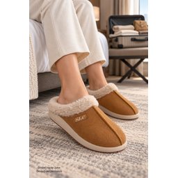 Muggo BLADE شبشب نسائي شتوي مبطن بالفرو مريح - توبا Muggo BLADE Women's Winter Fur-Lined Comfortable Home Slippers - Taba