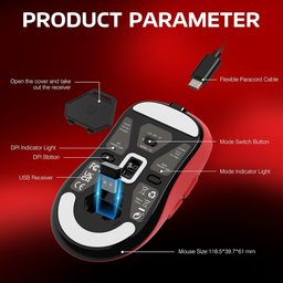ماوس ألعاب أتاك شارك X3 فائق الخفة، لاسلكي ثلاثي الاتصال وقابل للشحن ATTACK SHARK X3 Ultra-Lightweight Tri-Mode Wireless Gaming Mouse