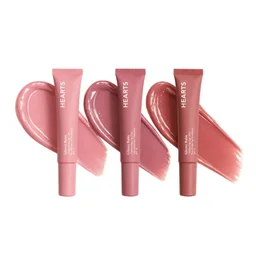 هارتس بگج تنت لامع ملون ومرطب للشفاه HEARTS NUDE BLISS SET GLOSSY BALM HYDRATING LIP TINT SHEA BUTTER LIP TREATMENT SPF 15 - 02