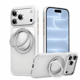 كفر آيفون 18 برو ماكس أكريليك ثلجي مع ماك سيف ومسند دوّار وميزة التحكم بالكاميرا iPhone 18 Pro Max Frosted Acrylic Case with MagSafe 360° Rotating