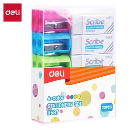 علبة سيت مساحات + مقطات Stationery Set