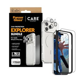 حزمة حماية فاخرة Explorer ثلاثية (3-في-1) للايفون 17برو ماكس PanzerGlass® | CARE by PanzerGlass® 3-in-1 Flagship Explorer Bundle iPhone 17 Pro Max