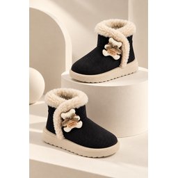 بوت Muggo TOFFE شتوي بناتي مبطن بالفرو مع فيونكة - أسود Muggo TOFFE Girls' Winter Boots - Fur Lined with Bow Detail - Black