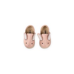حذاء أطفال جلدي بتصميم أرنب - لون بودرة (مقاس 19-25) Leather Rabbit Design Kids' Shoes - Powder Pink (Sizes 19-25)