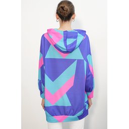 فستان سويت شيرت اوفر سايز 4125 - أزرق ملكي 4125 Oversize Sweatshirt Dress - Royal Blue