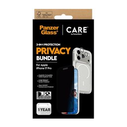 حزمة حماية فاخرة ثلاثية (3-في-1) بفلتر خصوصية للايفون 17 برو CARE by PanzerGlass® 3-in-1 Flagship Privacy Bundle iPhone 17 Pro