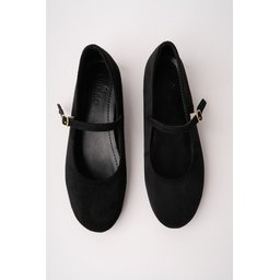حذاء باليه نسائي MUGGO BERNY أسود بكعب مخفي وحزام واحد Muggo BERNY Women's Black Hidden Heel Single Strap Ballet Flats