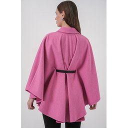 بونشو نسائي كاشيه بحزام 9170 - وردي Women's Belted Cachet Poncho 9170 - Pink