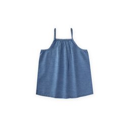 فستان جينز بناتي بحمالات للأعمار 1-7 سنوات - أزرق Girls' Strappy Denim Dress 1-7 Years - Blue