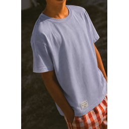 تي شيرت أزرق للأطفال بتفاصيل ملصق، 2-10 سنوات Kids' Blue T-Shirt with Label Detail, 2-10 Years