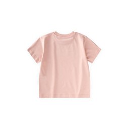 تي شيرت أطفال بتفاصيل ملصق - وردي فاتح (2-10 سنوات) Kids' T-Shirt with Label Detail - Powder Pink (2-10 Years)