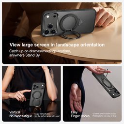 كفر آيفون 18 برو ماكس أكريليك من سيلادا مع ماك سيف ومسند دوّار iPhone 18 Pro Max SULADA Frosted MagSafe 360° Rotating Case