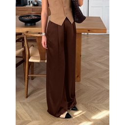 بنطال واسع الساق بخصر عالٍ وتصميم كلاسيكي Wide leg pant