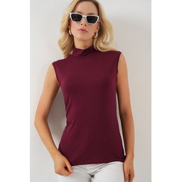 بودي نسائي بدون أكمام 4348 - لون خمري Women's Sleeveless Bodysuit 4348 - Burgundy
