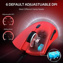ماوس ألعاب أتاك شارك R1 فائق الخفة، لاسلكي ثلاثي الاتصال وقابل للشحن ATTACK SHARK R1 Tri-Mode Ultra-Lightweight Wireless Gaming Mouse