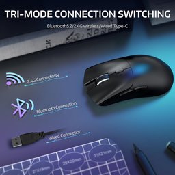 ماوس ألعاب أتاك شارك R1 فائق الخفة، لاسلكي ثلاثي الاتصال وقابل للشحن ATTACK SHARK R1 Tri-Mode Ultra-Lightweight Wireless Gaming Mouse