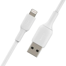 كابل بوست تشارج لايتننغ إلى يو إس بي 1م / 3.3 قدم باللون الأبيض BoostCharge Lightning to USB-A Cable 1m / 3.3ft, White