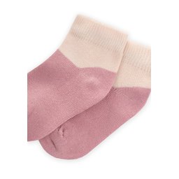 جوارب أطفال بلونين - وردي مجفف (0-4 سنوات) Two-Tone Baby Socks - Dried Rose (0-4 Years)