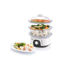 جهاز طبخ بالبخار من بلاك+ديكر HS6000-B5 قوة 775 واط باللون الابيض والفضي Black&Decker HS6000-B5 FOOD STEAMER 775W silver/ White
