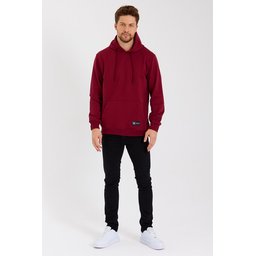 سويتشيرت رجالي BORDO بغطاء رأس وجيب كانجارو - عنابي BORDO Men's Hoodie with Kangaroo Pocket - Burgundy