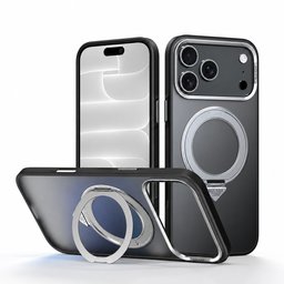 كفر آيفون 18 برو ماكس أكريليك من سيلادا مع ماك سيف ومسند دوّار iPhone 18 Pro Max SULADA Frosted MagSafe 360° Rotating Case