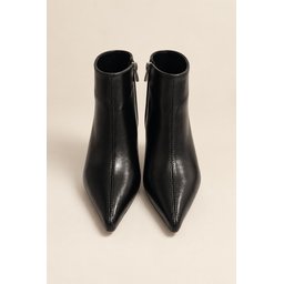 بوت نسائي Muggo CROCET أسود بسحاب، نقشة جلد التمساح، مقدمة مدببة وكعب رفيع Muggo CROCET Women's Black Croc-Effect Pointed-Toe Stiletto Ankle Boots with Zipper