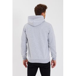 METALIC سترة رجالية بغطاء رأس وسحاب، رمادي، بجيوب كانجارو وبطانة قطنية METALIC Men's Gray Hooded Zipper Cardigan with Kangaroo Pockets and Cotton Lining