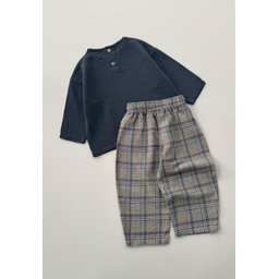 طقم سويت شيرت موسلين للأطفال 2-8 سنوات - أنثراسيت Muslin Sweatshirt Set for Kids 2-8 Years - Anthracite