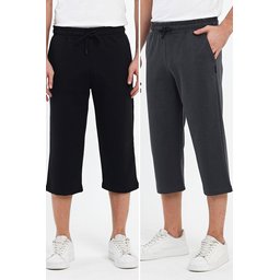 شورت برمودا رجالي طويل بجيوب جانبية وخصر مطاطي قابل للتعديل Men's Bermuda Knee-Length Shorts with Side Pockets and Adjustable Elastic Waist