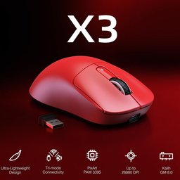 ماوس ألعاب أتاك شارك X3 فائق الخفة، لاسلكي ثلاثي الاتصال وقابل للشحن ATTACK SHARK X3 Ultra-Lightweight Tri-Mode Wireless Gaming Mouse