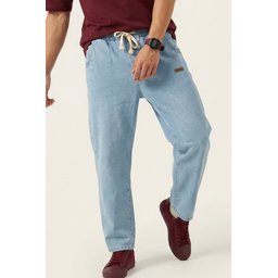 بنطلون جينز رجالي بقصة مريحة واسعة 30073 - أزرق Men's Relaxed Fit Baggy Jean Pants 30073 - Blue