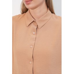 قميص نسائي Aerobin Oversize 20402 - لون بسكويت Women's Aerobin Oversize Shirt 20402 - Biscuit