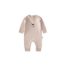 سالوبيت أطفال مطرز بالدب من 0-3 سنوات - لون رملي Baby Bear Embroidered Romper 0-3 Years - Sand Color