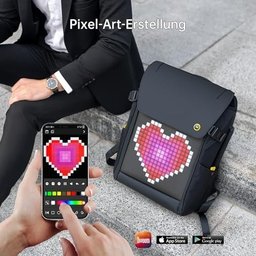 حقيبة ظهر ديقوم بيكسو للابتوب - شاشة بكسل LED ذكية Divoom Pixoo Pixel Art Laptop Backpack (Black)