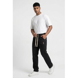 بنطلون جينز رجالي بقصة مريحة Baggy 30076 - أسود Men's Relaxed Fit Baggy Jeans 30076 - Black