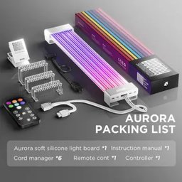 طقم كابلات إضاءة آسيا هورس Aurora ARGB لكرت الشاشة 3×8-Pin مع غطاء مزود الطاقة – أبيض AsiaHorse ARGB PSU Cover Kit Aurora 3*8 Pin RGB Streamer Cables WHITE