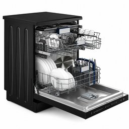 غسالة صحون هيتاشي قائمة بذاتها 15 طقم – زجاج أسود Hitachi 15 Place Settings Freestanding Dishwasher – Glass Black