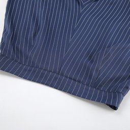 بنطال كحلي مقلم واسع الساق Wide leg pant