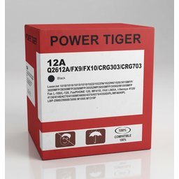 كاترج خرطوشة حبر ليزر باور تايجر Power Tiger 303 / FX10 / 12A الأسود (3 في 1 الموحدة) – متوافقة مع طابعات HP و Canon Cartridges Power Tiger for HP and CANON 303 / FX10 / 12A
