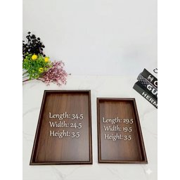سيت صواني خشب ثنائي لون داكن Dual Wood Set..