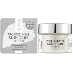 كريم تفتيح الوجه "ليرين" (Lirene) للعناية الاحترافية بالبشرة، مع عامل حماية من الشمس (SPF 50) - كريم نهاري Lirene Professional Skin Care Whitening Face Cream SPF 50 Day Cream