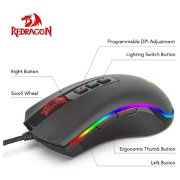 ماوس ريد دراغون كوبرا M711 للألعاب Redragon M711 Cobra RGB Gaming Mouse