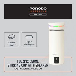 كوب الخفق الكهربائي فلوكس ميكس بسعة 350 مل مع مكبر صوت Fluxmix 350ml Self-Stirring Cup with Speaker