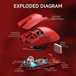ماوس ألعاب أتاك شارك X11 لاسلكي ثلاثي الاتصال مع قاعدة شحن مغناطيسية وإضاءة RGB ATTACK SHARK X11 Tri-Mode Wireless Gaming Mouse with Magnetic Charging Dock