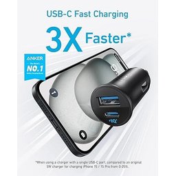 انكر - شاحن سيارة يحتوي منفذين بقوة شحن 30 واط - اسود Anker Car Charger 30W 2-Ports Black