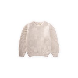 كنزة تريكو سيلانيك برقبة دائرية للأطفال 2-8 سنوات - لون إيكرو Selanik Knit Round Neck Sweater for Kids 2-8 Years - Ecru